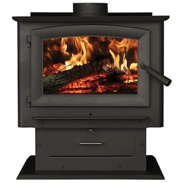 US Stove Wood-Burning Forester Pedestal Stove, For 2,000 Sq. Ft. Rooms