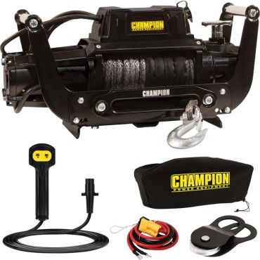 Champion Truck/SUV 12 Volt DC Powered Electric Winch Kit — 12,000-Lb. Capacity, Synthetic Rope Champion Truck/SUV 12 Volt DC Powered Electric Winch Kit — 12,000-Lb. Capacity, Synthetic Rope
